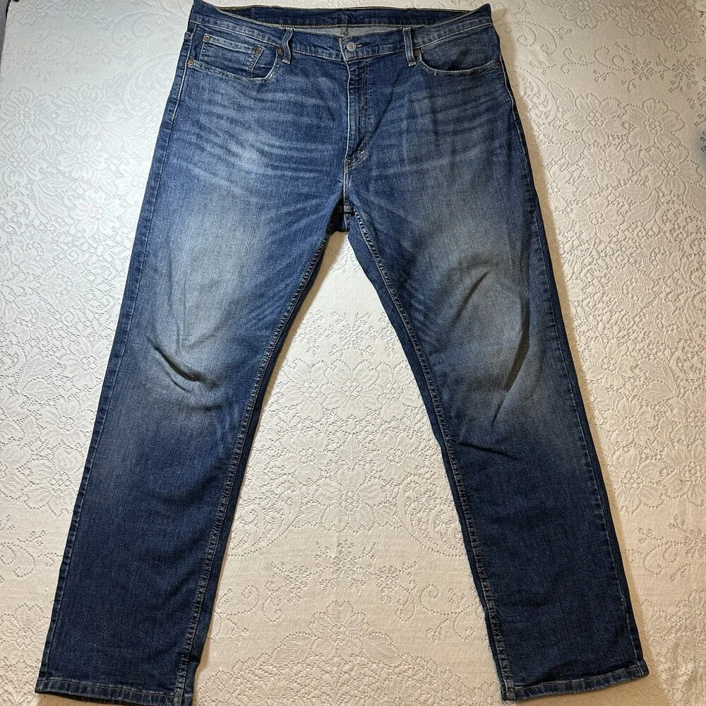 Levis Jeans Mens 40x32 Blue 559 Relaxed Straight Mid Rise Dark Wash Denim